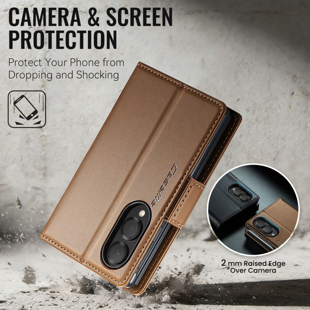CASEME Samsung Galaxy Z Fold8 Flip Cover med RFID blokering - Brun