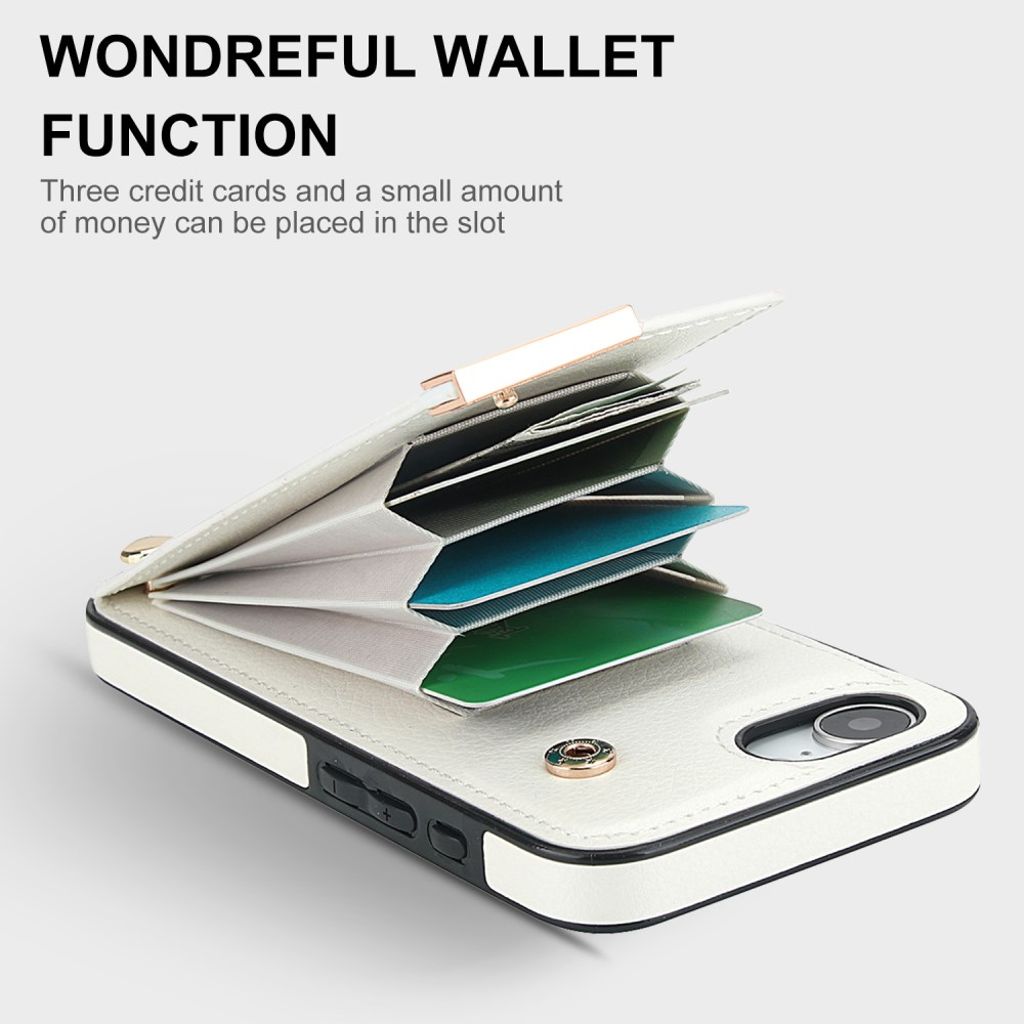 iPhone 16e Case with Card Holder - White