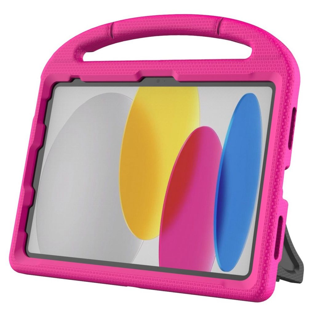 iPad A16 11" 2025/10.9" 2024 EVA-cover med standfunktion og bærehåndtag - Lyserød
