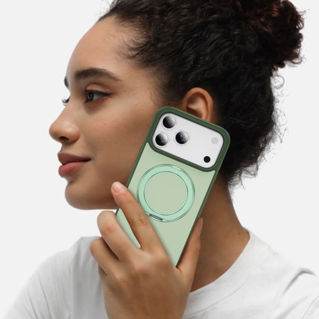 iPhone 18 Pro/17 Pro MagSafe Deksel med ringstøtte - Grønn