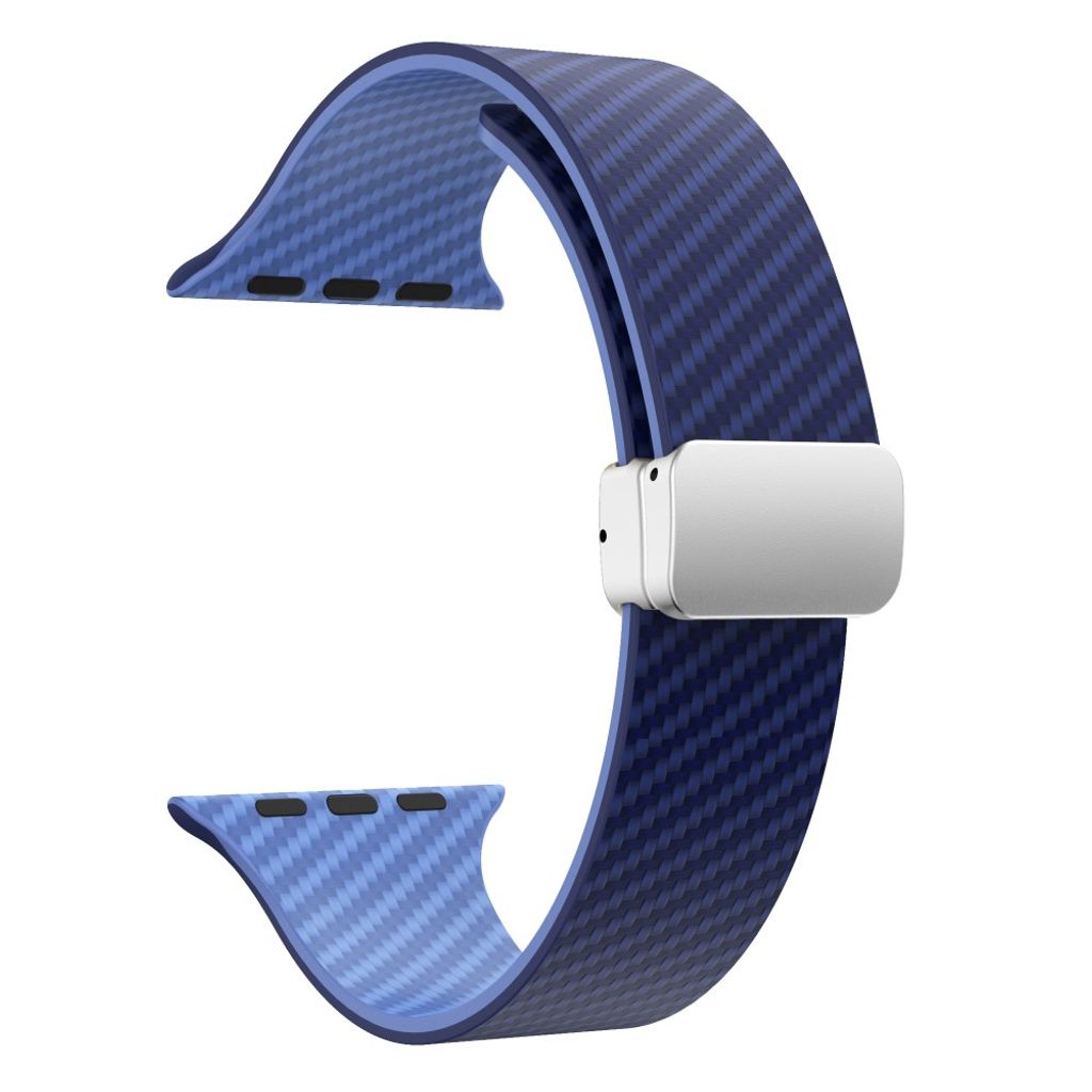 Apple Watch 42 / 41/ 40 / 38mm Klockarmband kolfibertextur - Blå