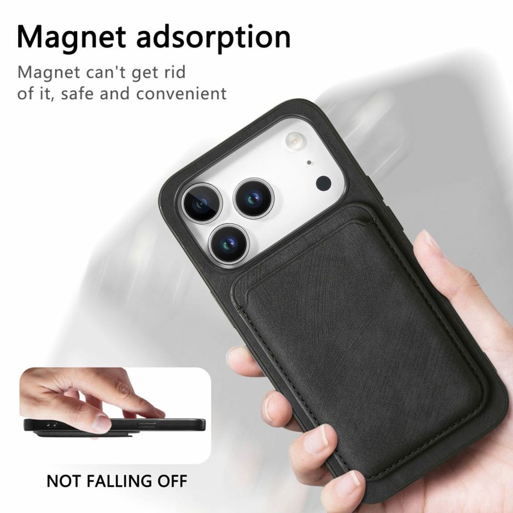 iPhone 18 Pro & iPhone 17 Pro Kuori 2-in-1 Irrotettava Korttipaikka PU-nahkaa/TPU - Musta
