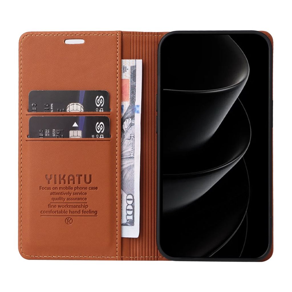 YIKATU iPhone 17 Pro Max Wallet cover - Brown