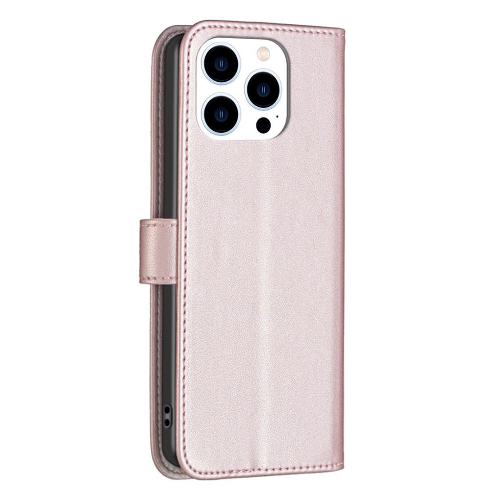 BINFEN COLOR iPhone 16 Pro Max Wallet Cover with Stand – Rose Gold