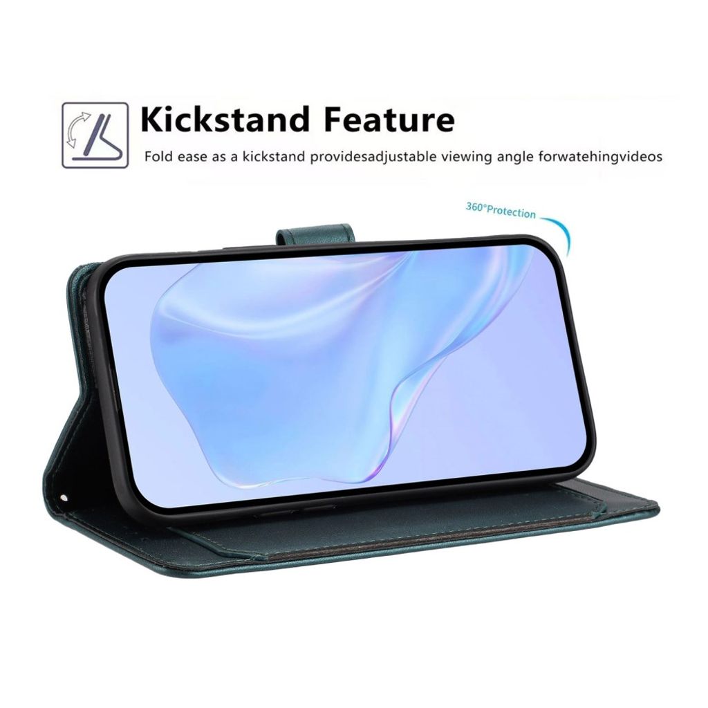 Samsung Galaxy A27 Lommeboketui med Stativ – Mørkegrønn