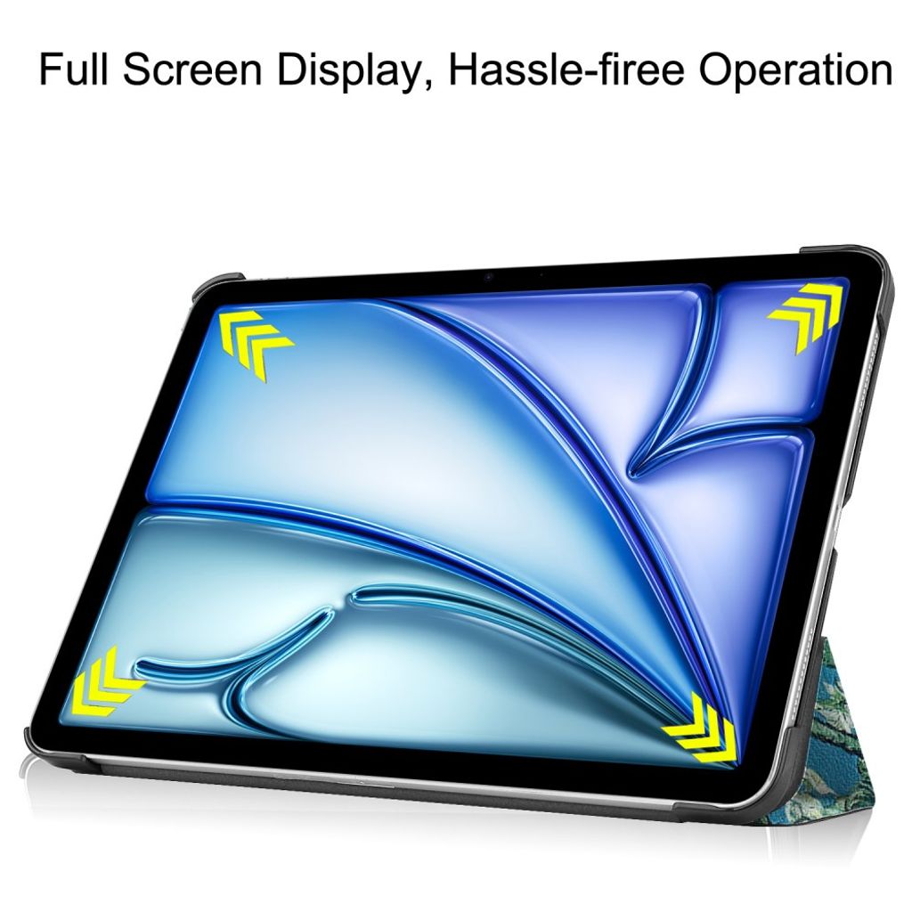 iPad Air 11" 2026/2025/2024 Tri-fold etui med mønster - Blå
