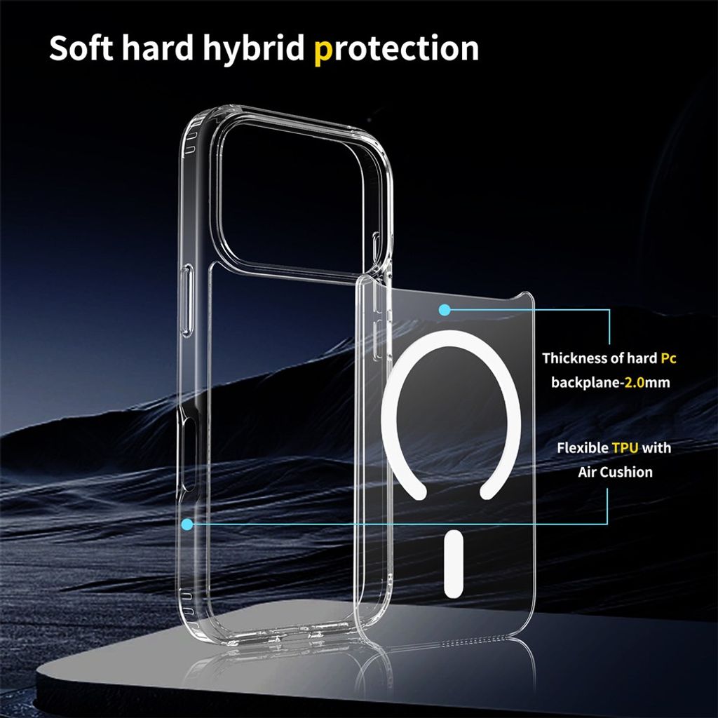 iPhone 18 Pro/17 Pro MagSafe Kuori - Läpinäkyvä