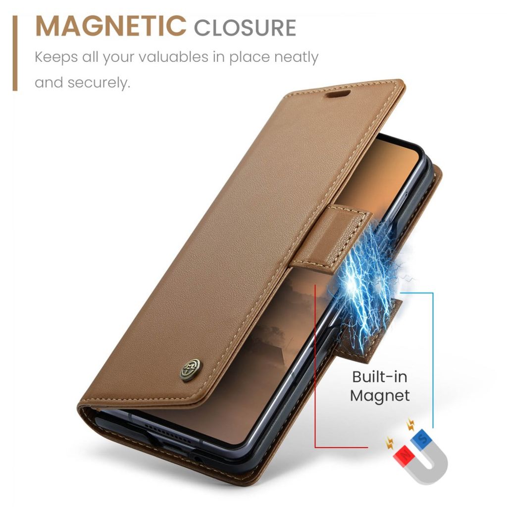 CASEME Samsung Galaxy Z Fold7 5G Fodral med RFID-blockering - Brun