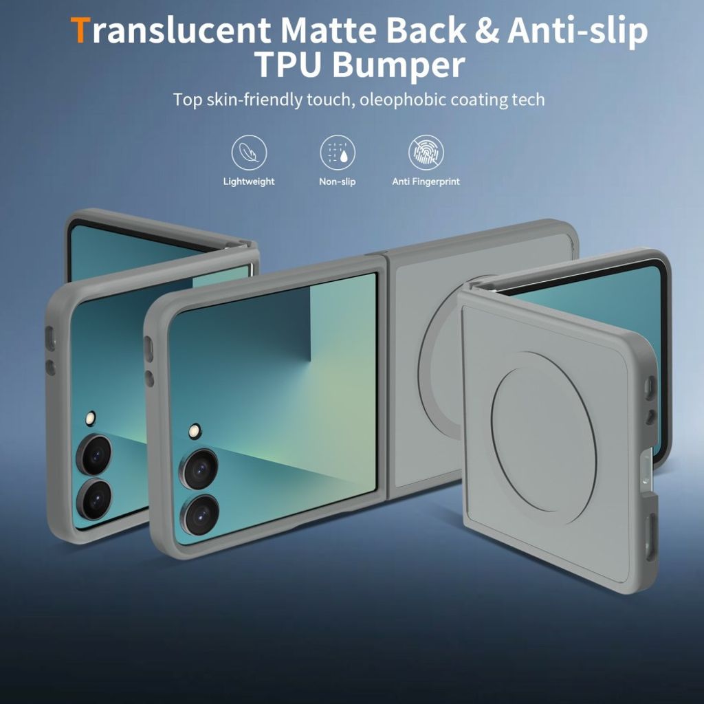 Samsung Galaxy Z Flip8 MagSafe cover med akrylbagside - Grå