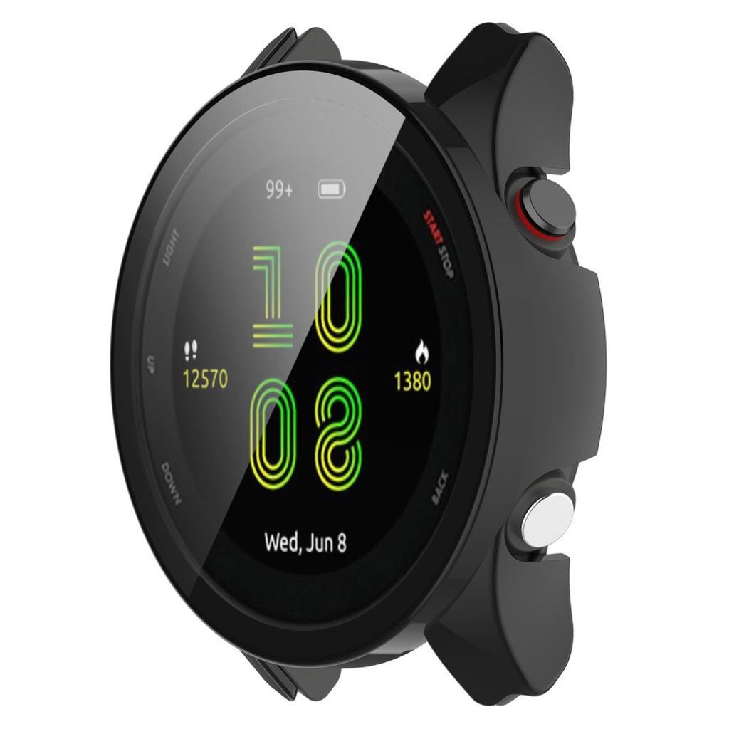 Garmin Forerunner 255 Skal med Skärmskydd i Härdat Glas – Svart