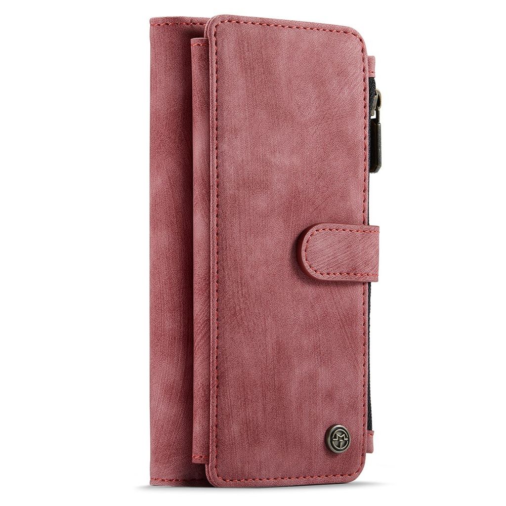 CASEME iPhone 13 Wallet Cover Card Holder Strap PU Leather - Red