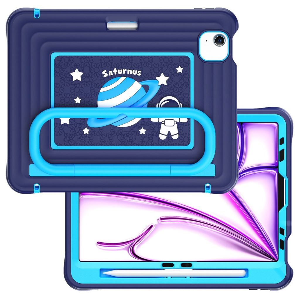 Lasten kuori jalustalla iPad Airille/Prolle 11" - sininen