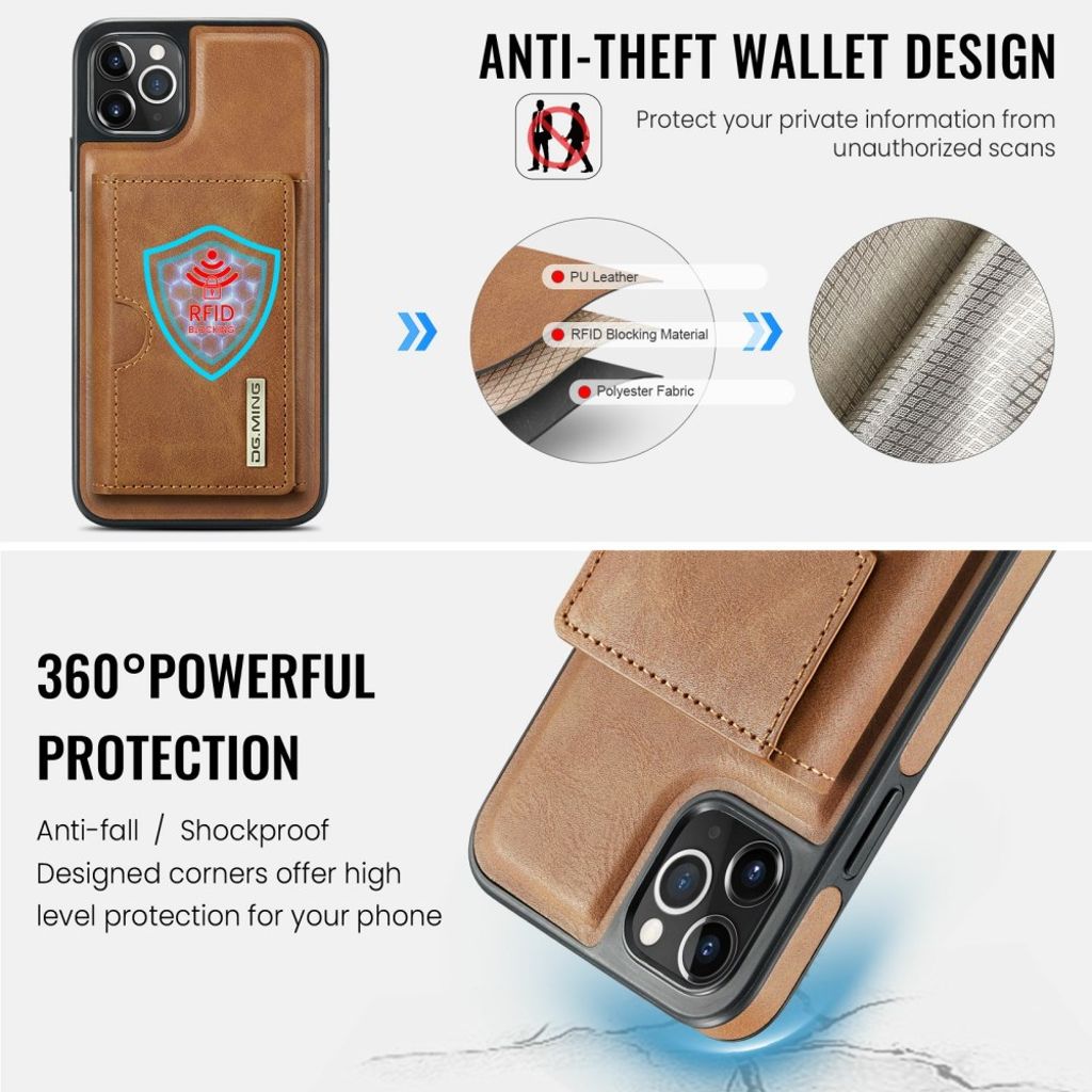 DG.MING iPhone 11 Pro Cover med Pung - Brun