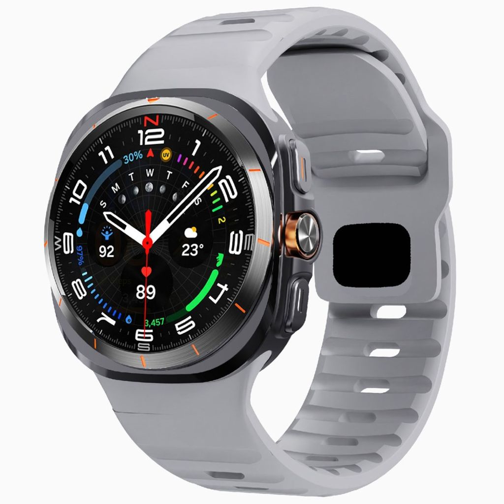 Samsung Galaxy Watch Ultra 47mm Silicone Urrem – Lysegrå