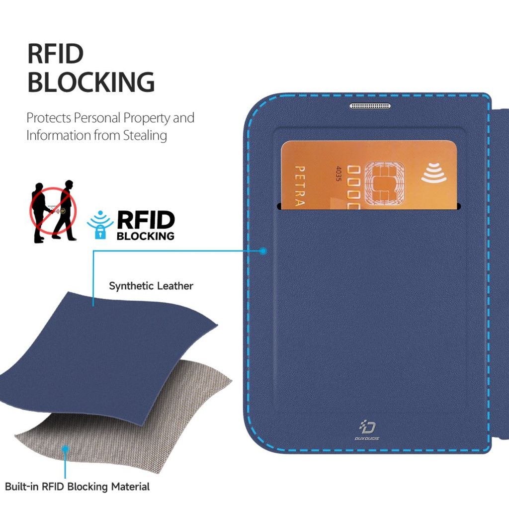 DUX DUCIS iPhone Fold Magsafe-deksel med RFID – blå