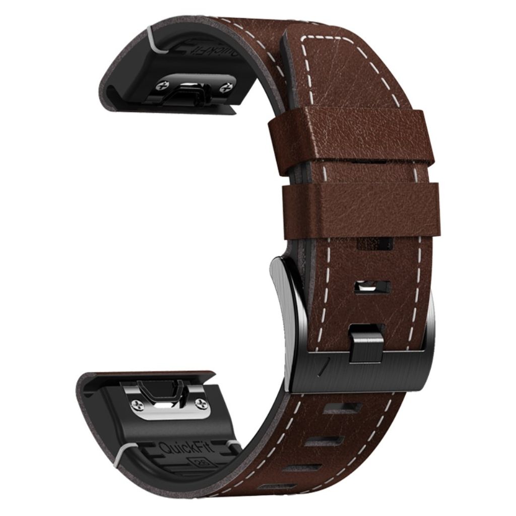 Garmin Fenix 7 etc. Klockarmband i PU-läder - Brun