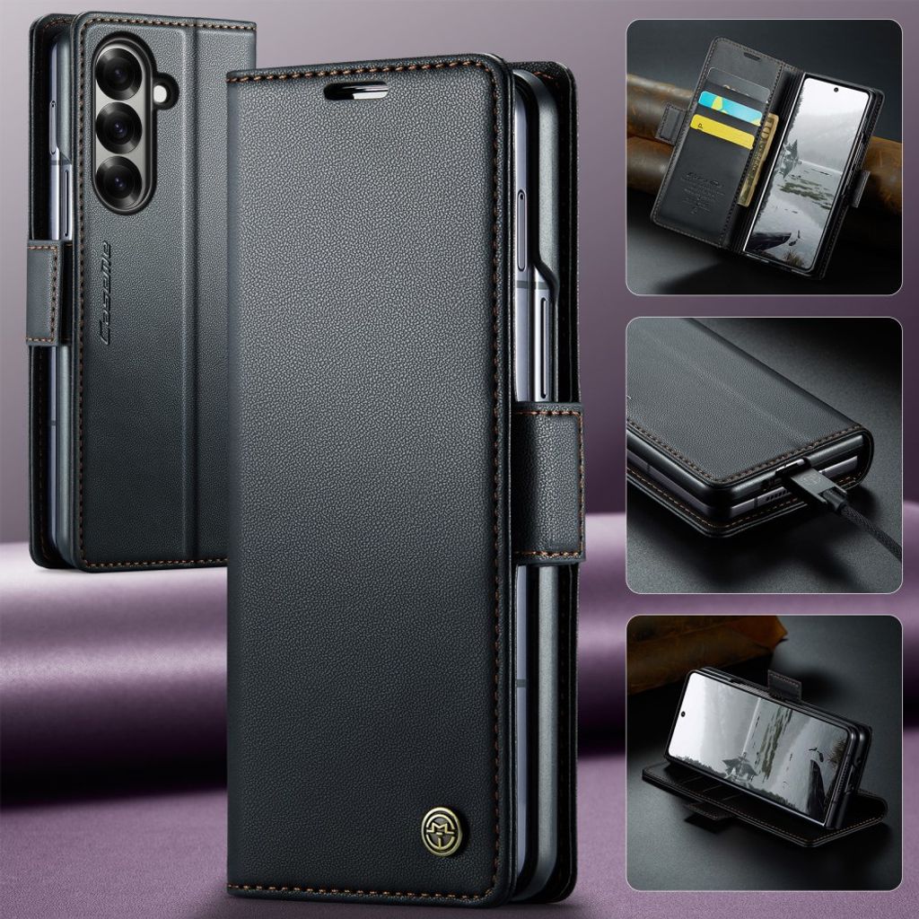 CASEME Samsung Galaxy Z Fold8 Ultra Flip Cover med RFID blokering - Sort