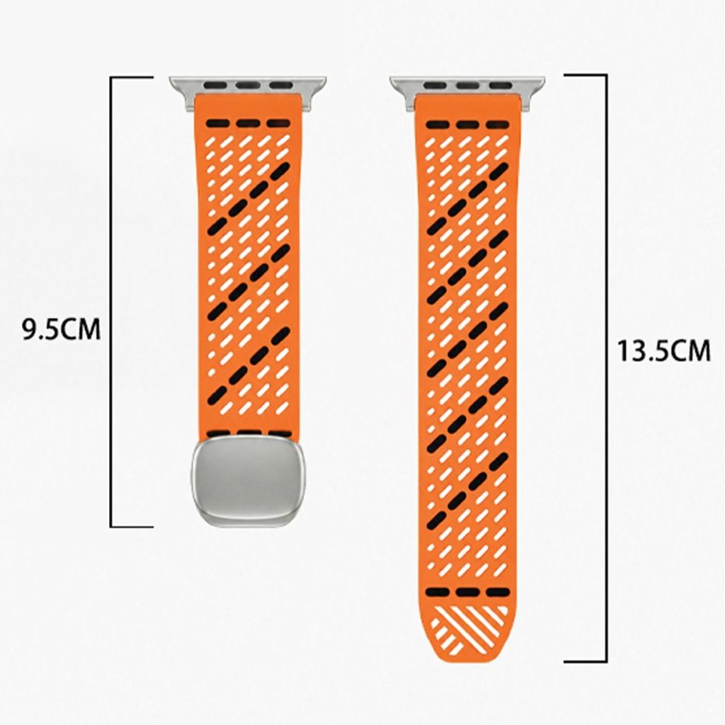 Apple Watch 42 / 41/ 40 / 38mm Klockarmband i Silikon - Grå/Orange