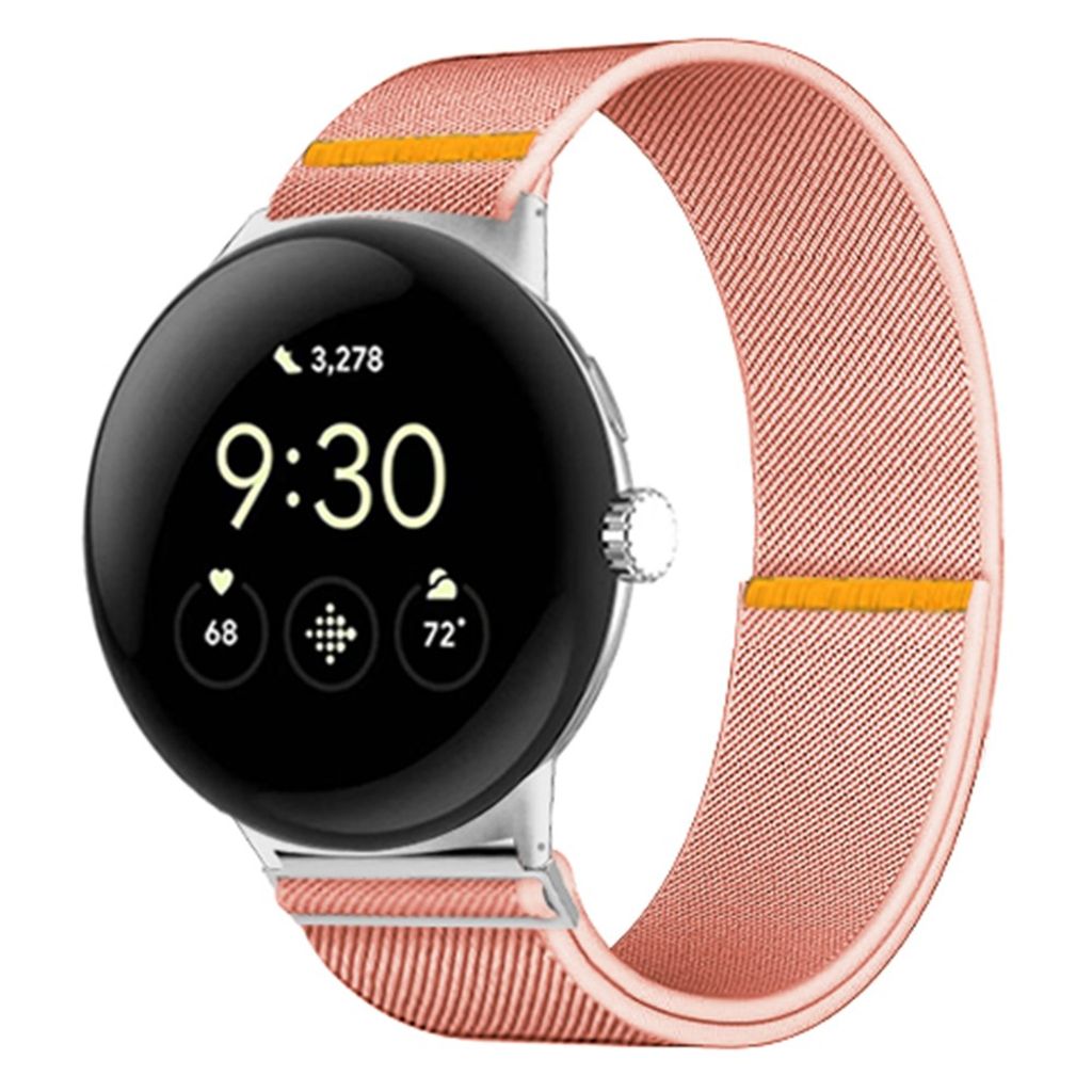 Google Pixel Watch 3 45 mm Kellonranneke, Nylon - Vaaleanpunainen