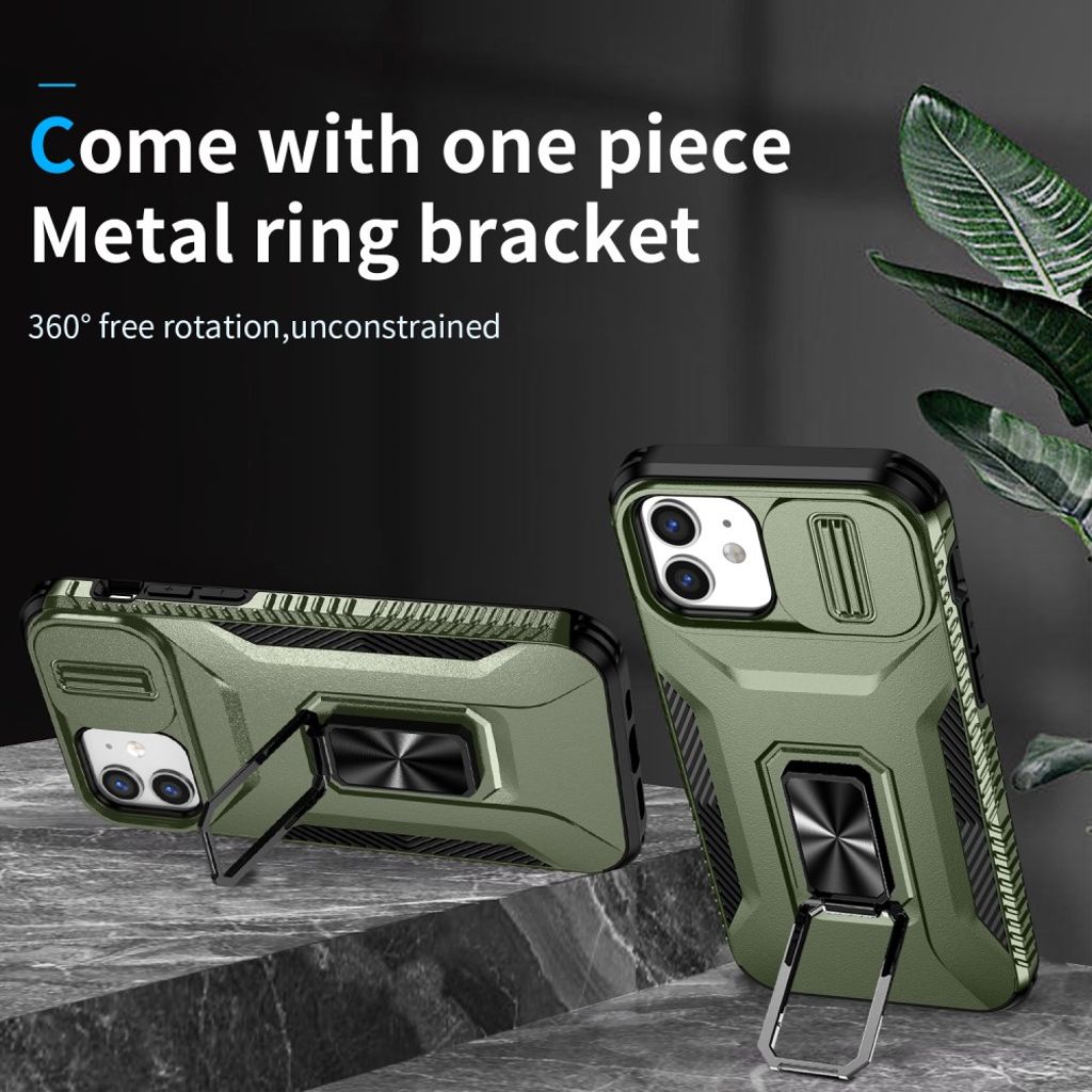 iPhone 12 / 12 Pro Skal med Stativ - Grön