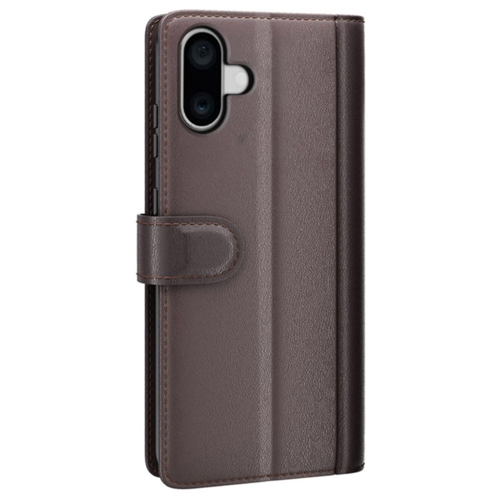 iPhone 16 Plus Fodral i äkta läder - Brun