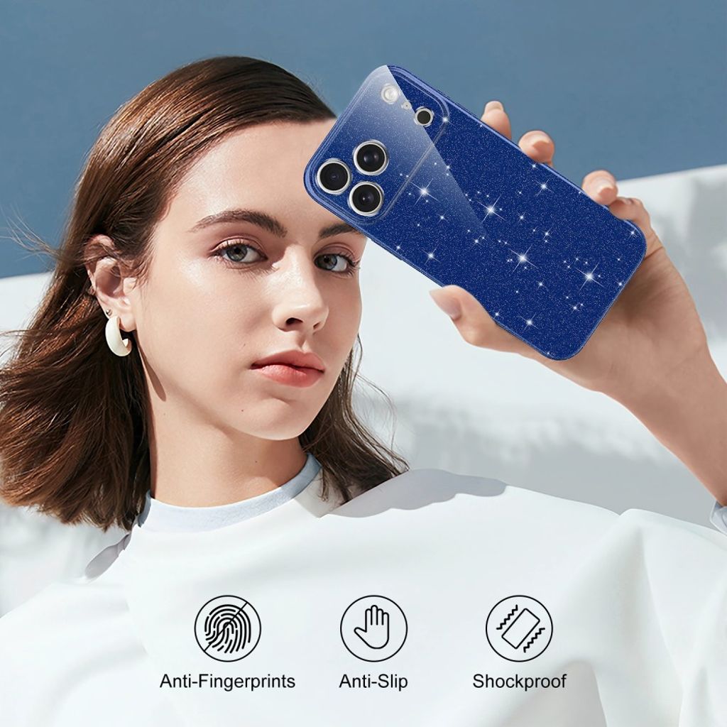 iPhone 17 Pro Max MagSafe Kimaltava Kuori – Sininen