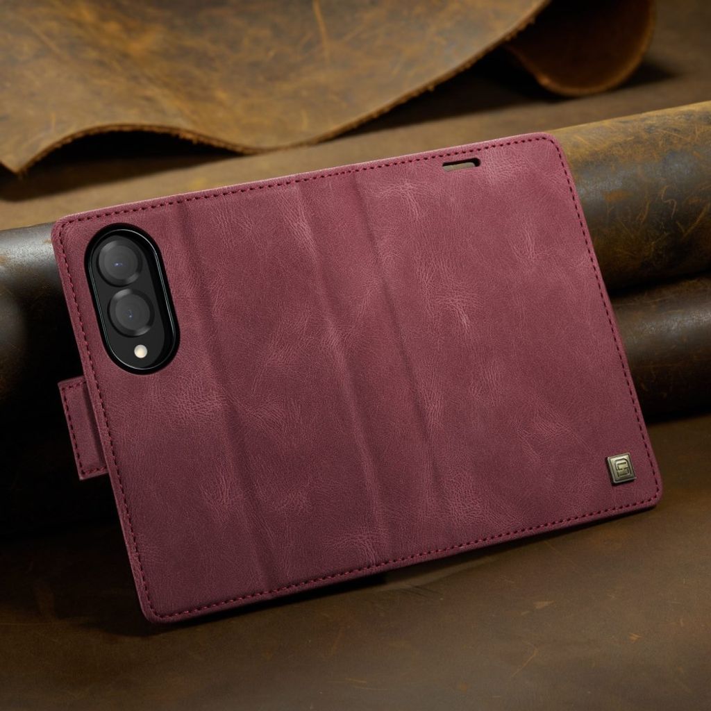 AUTSPACE Samsung Galaxy Z Fold8 Flip Cover i PU-læder med RFID-blokering - Rød