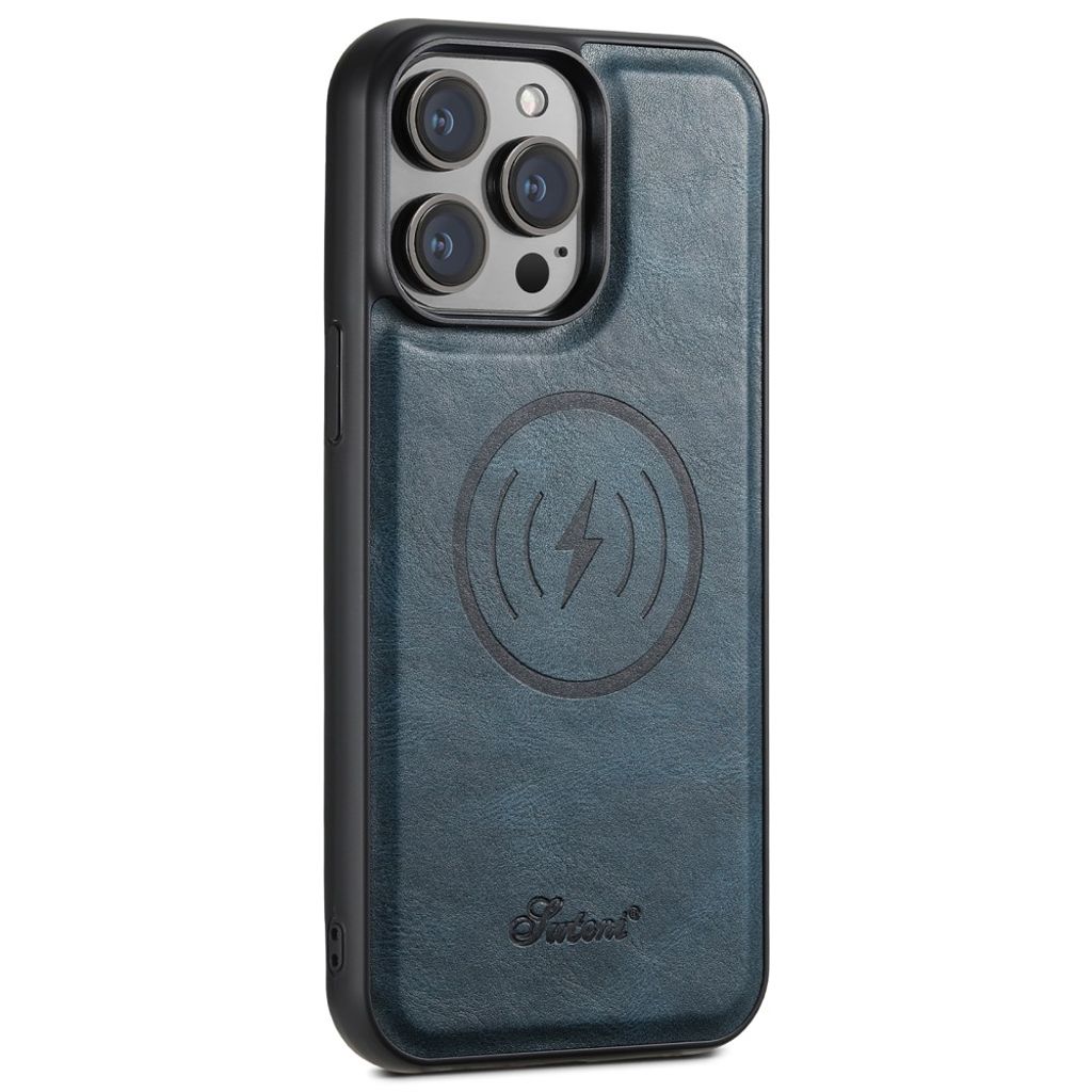 SUTENI H17 iPhone 13 Pro Lompakkokuori MagSafe Kortin Haltijalla – Sininen
