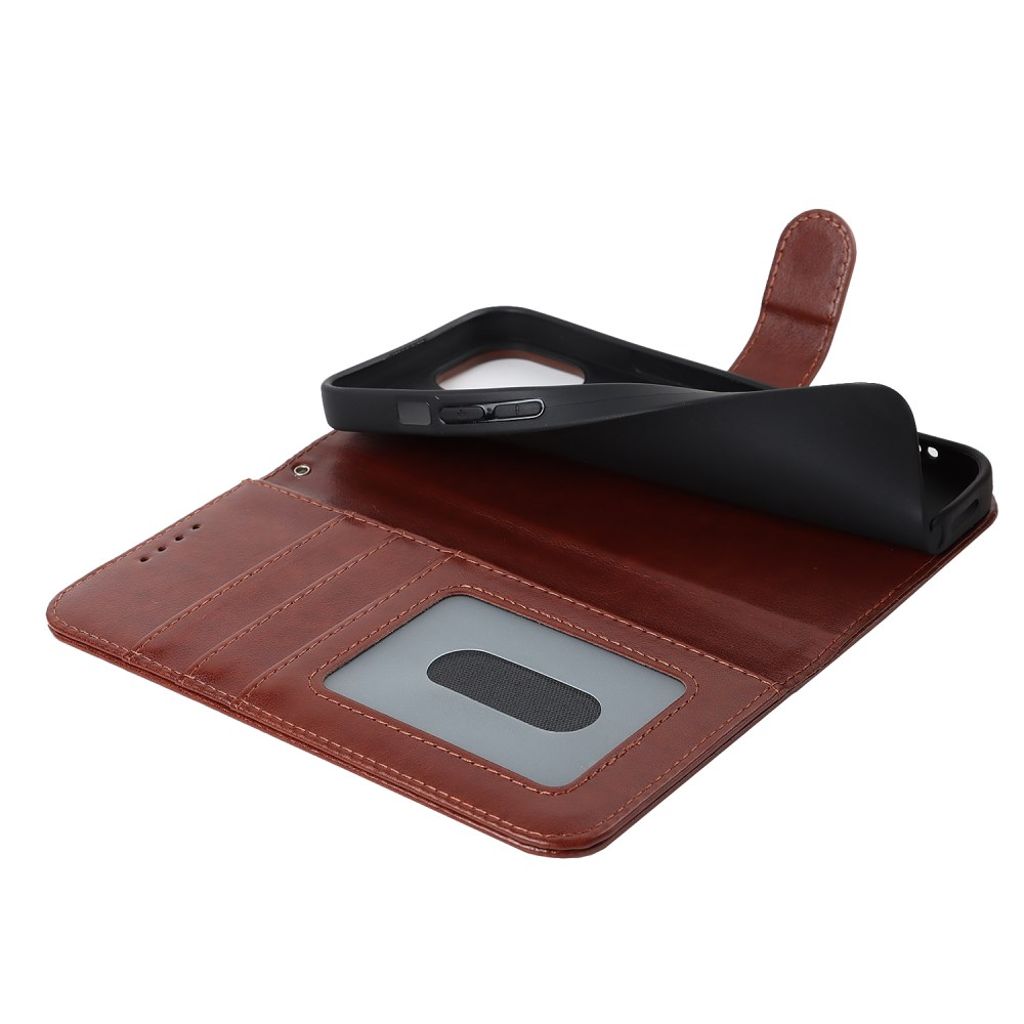 iPhone 14 Plus Lommeboketui med Stativ - Brun