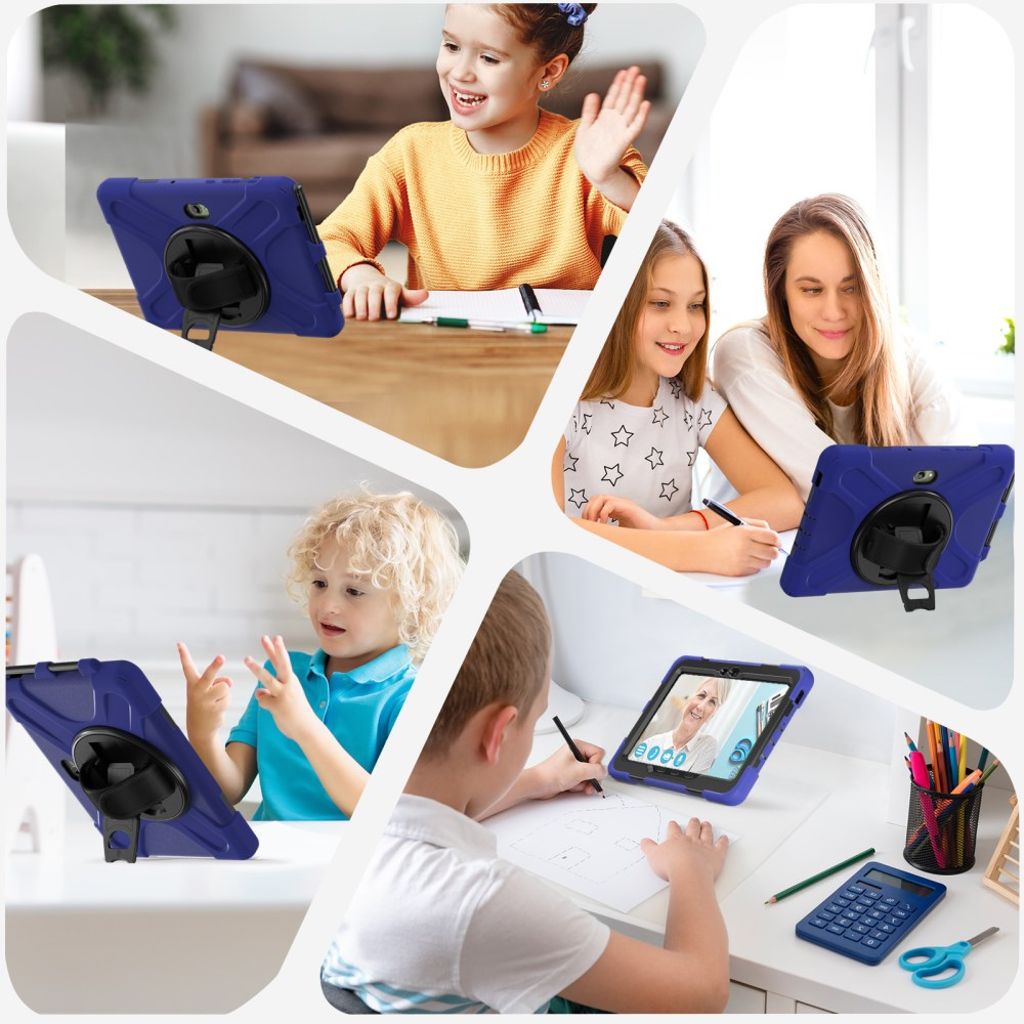 Samsung Galaxy Tab Active Pro Kuori Jalustalla – Tummansininen