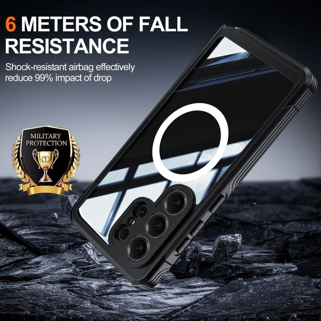 Samsung Galaxy S26 Ultra MagSafe -kuori näytönsuojalla - musta