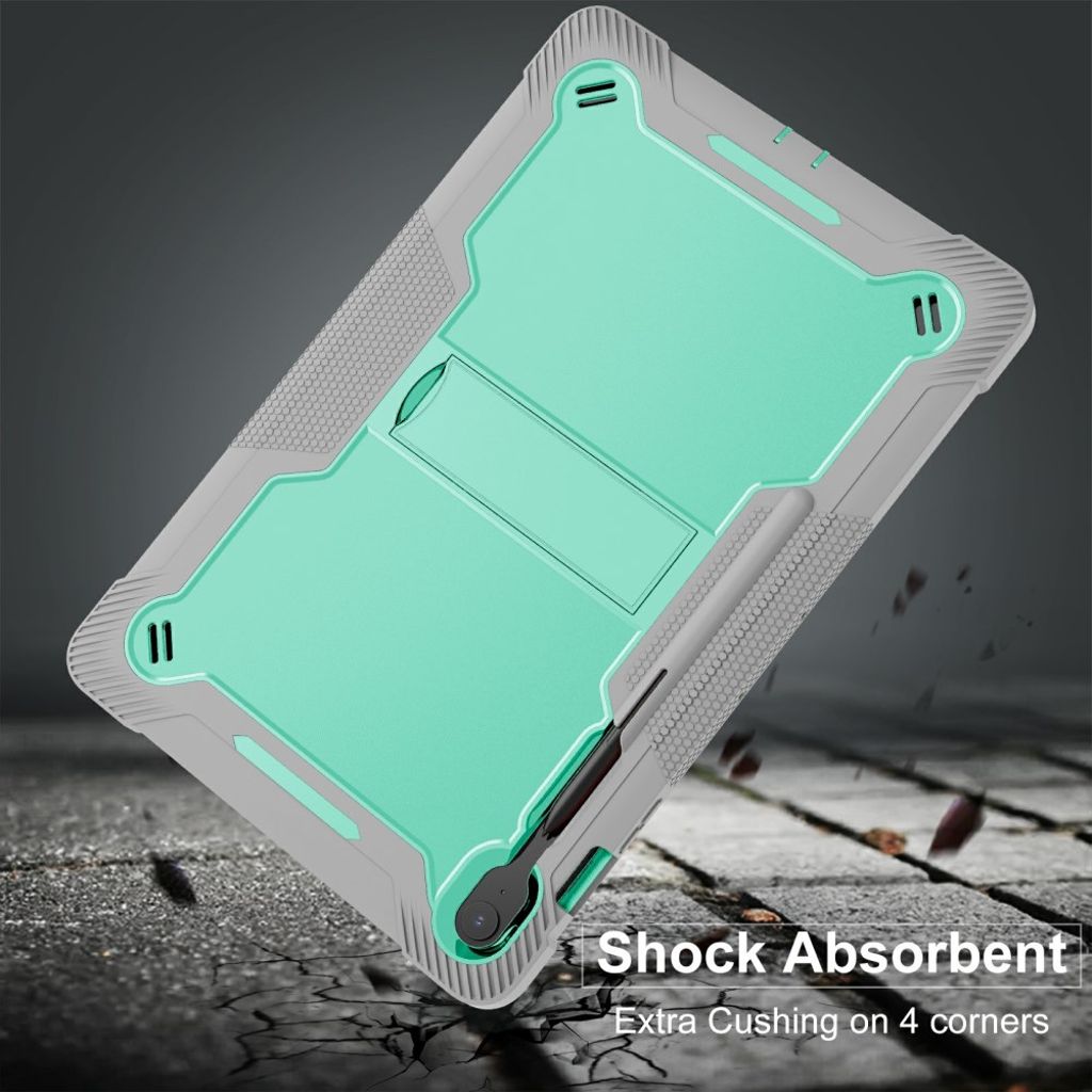 Samsung Galaxy Tab S10 FE Plus Case with Stand - Green  /  Grey