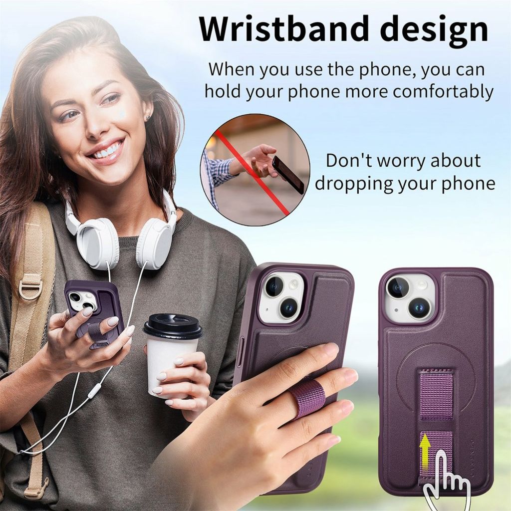 CASENEO iPhone 15 MagSafe Wallet Cover – Purple