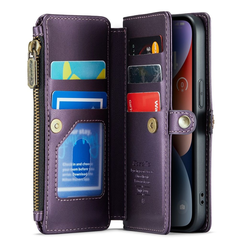 CASEME iPhone 14 Pungetui RFID-blokerende/Stativ - Lilla