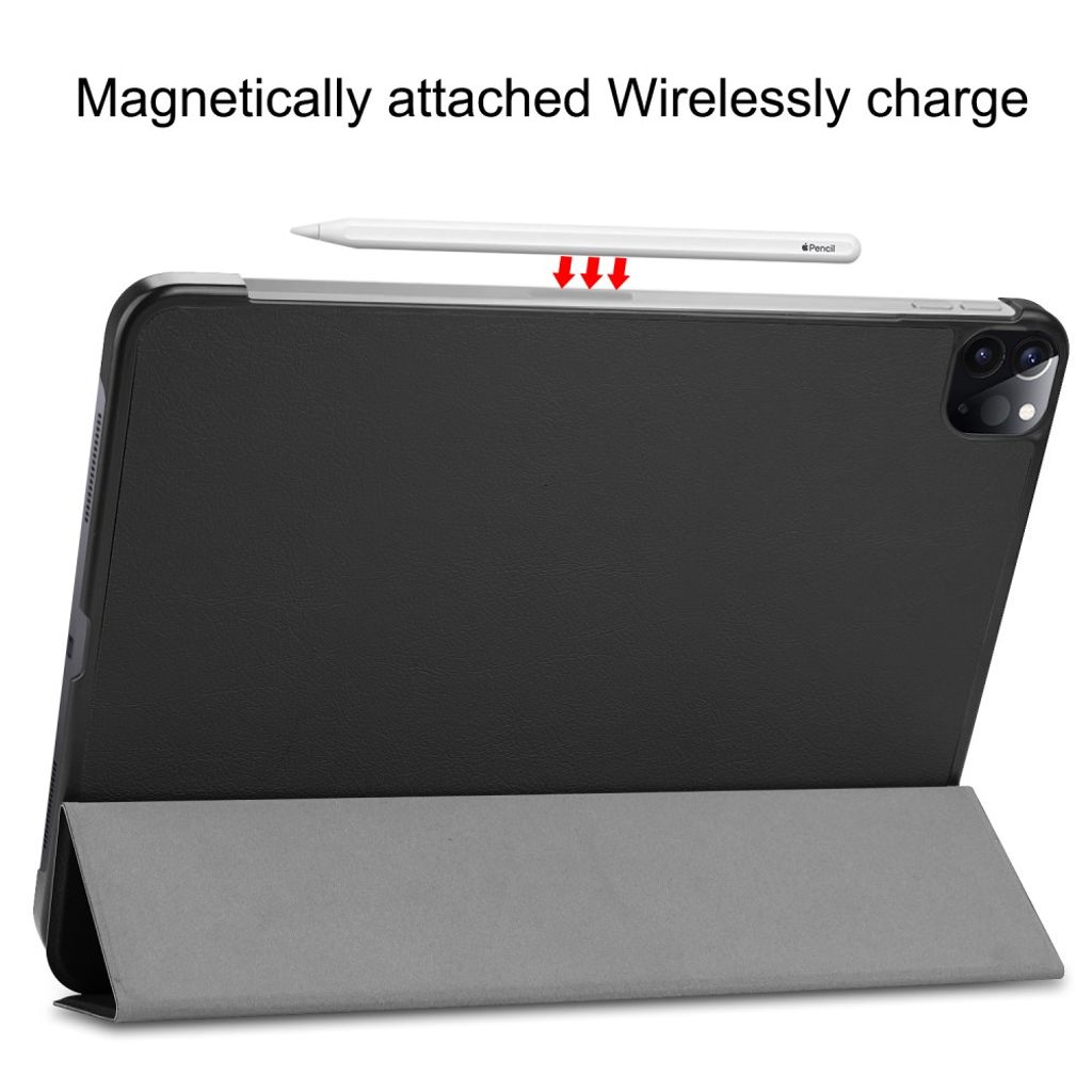 iPad Air 13" / Pro 12.9" Tri-fold flip cover i kunstlæder - Sort