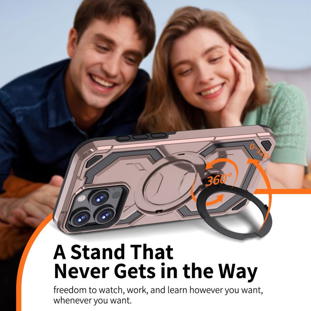 iPhone 13 Pro Max Magneettinen Kuori Jalusta – Ruusu kultaa