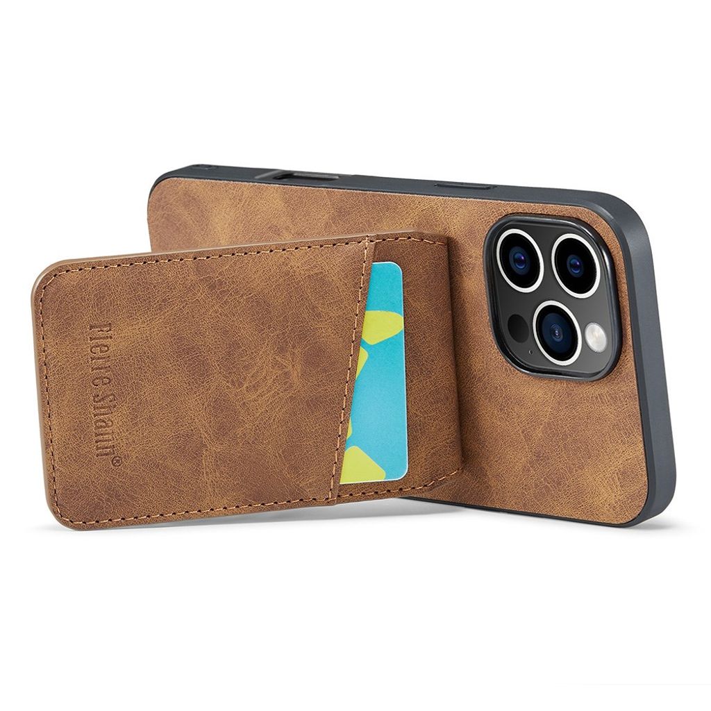 FIERRE SHANN iPhone 16 Pro Deksel med Kortspor - Brun