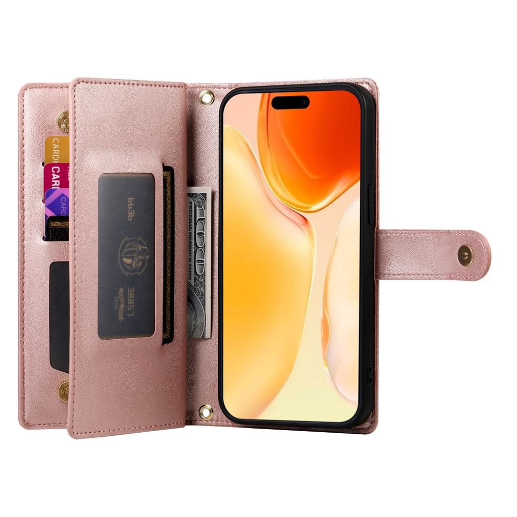 iPhone 17 Pungetui med Bærestrop - Pink