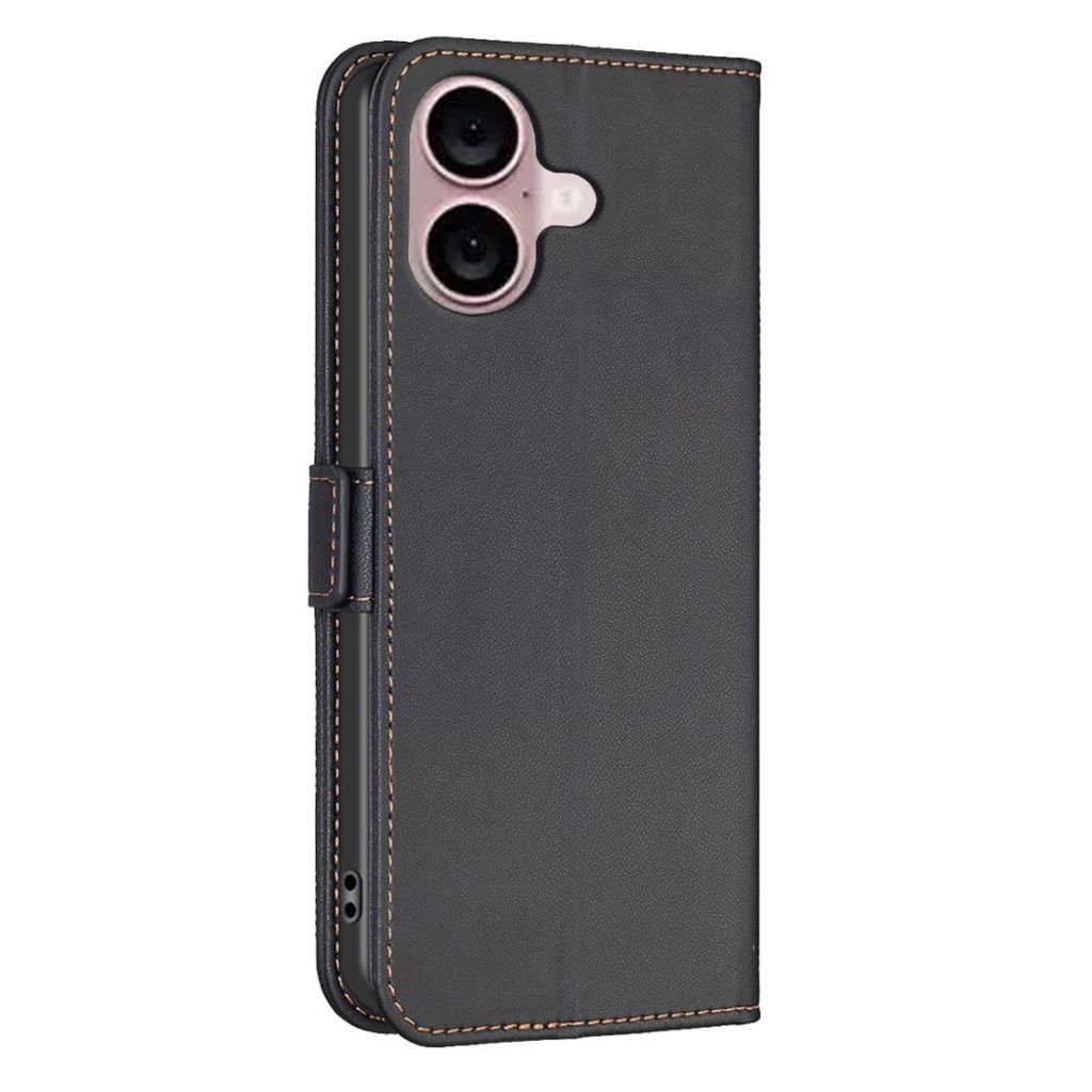 BINFEN COLOR iPhone 16 Wallet Cover with Stand – Black
