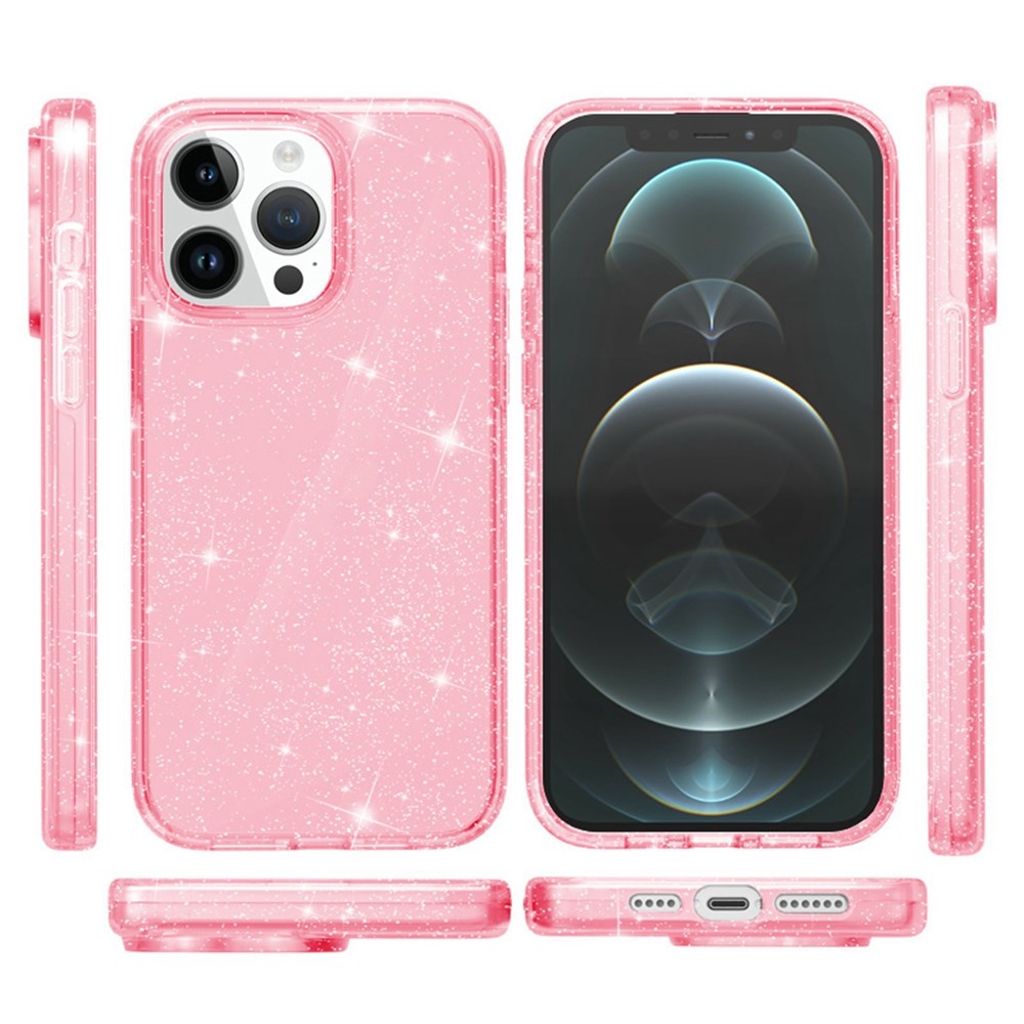 AMORUS iPhone 12 Pro Max Cover Glitter - Lyserød