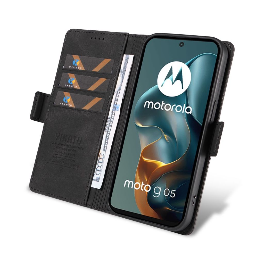 YIKATU Motorola Moto G05 4G Plånboksfodral - Svart