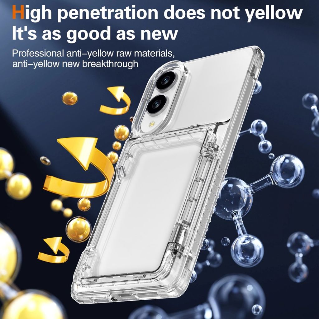 Samsung Galaxy S25 Edge Cover Kortholder/Stativ - Gennemsigtig