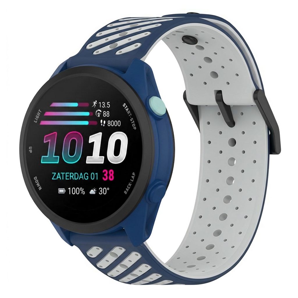 Garmin Forerunner 70/170/170 Music Silikone Urrem - Blå/Grå