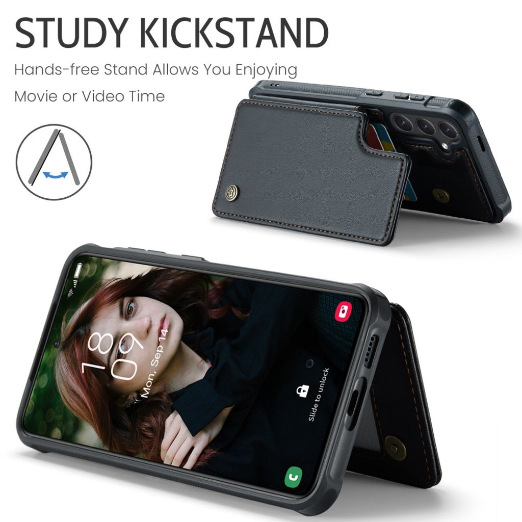 CASEME Samsung Galaxy S25 FE Deksel med Lommebok - Svart