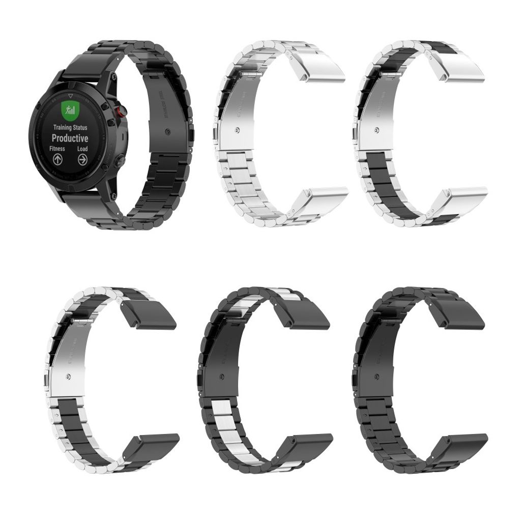 Garmin Quatix 7 Pro etc. Klokkereim i rustfritt stål - Svart