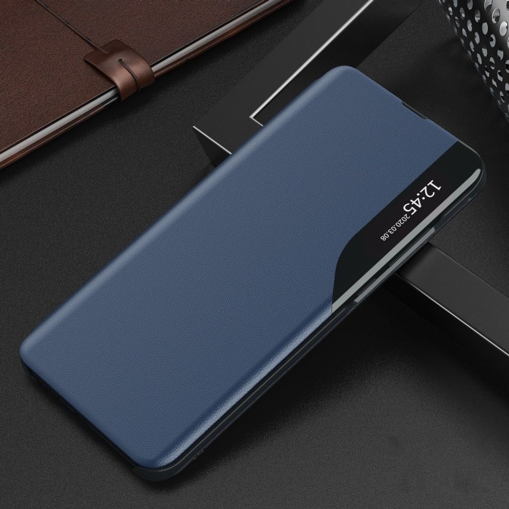 Samsung Galaxy A27 5G Kotelo Näyttöikkunalla ja Jalustalla – Sininen