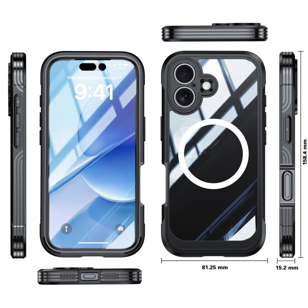 iPhone 17 Kuori + Näytönsuoja - Musta