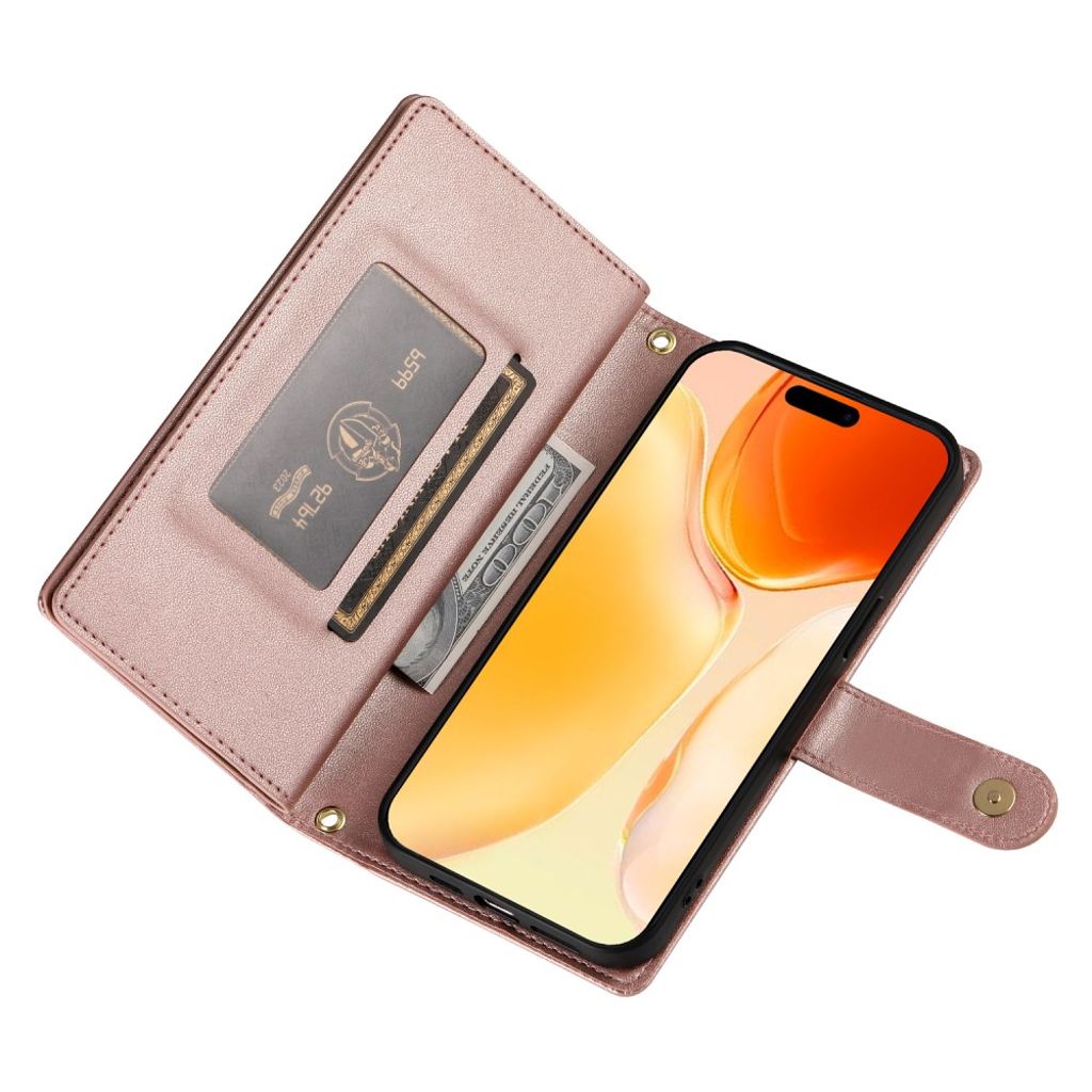 iPhone 17 Pungetui med Bærestrop - Pink