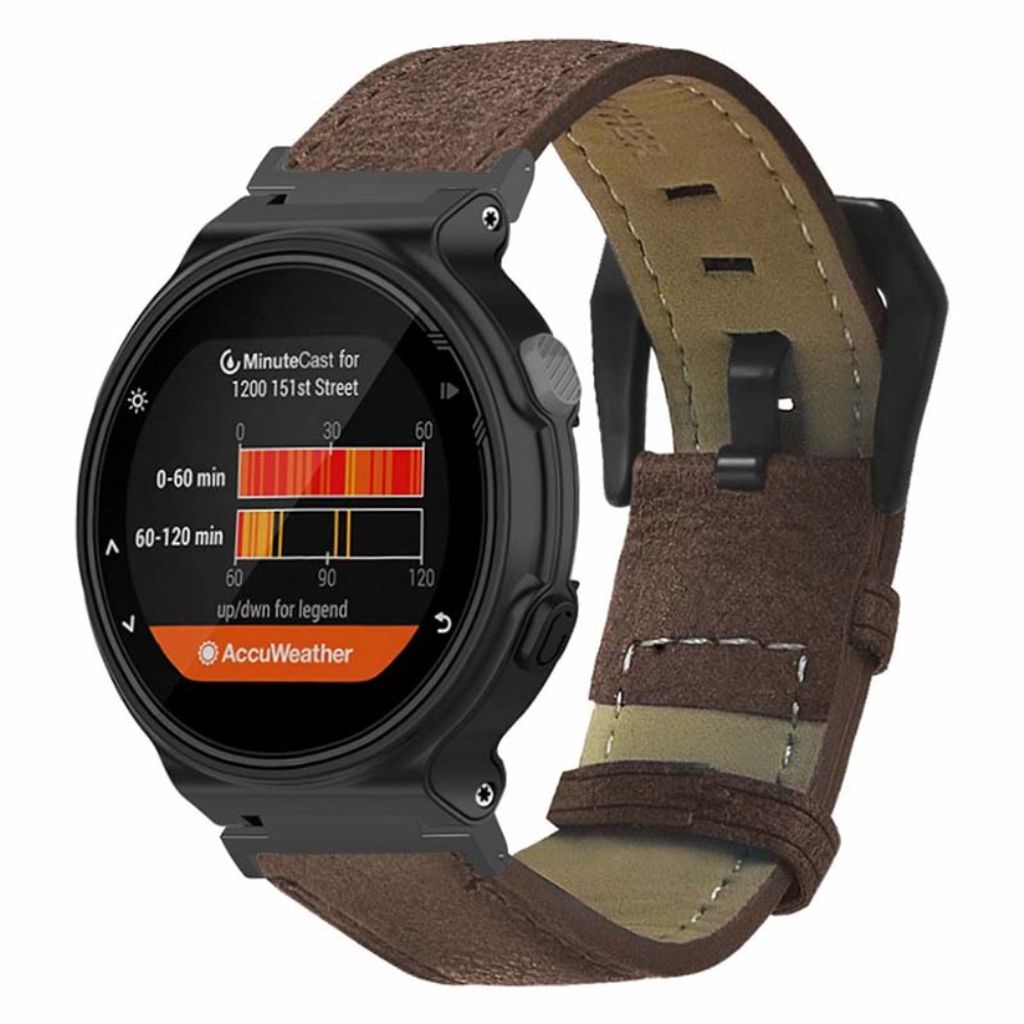 Garmin Forerunner 220/230/235/620/630/735X Klokkereim i PU-skinn - Brun