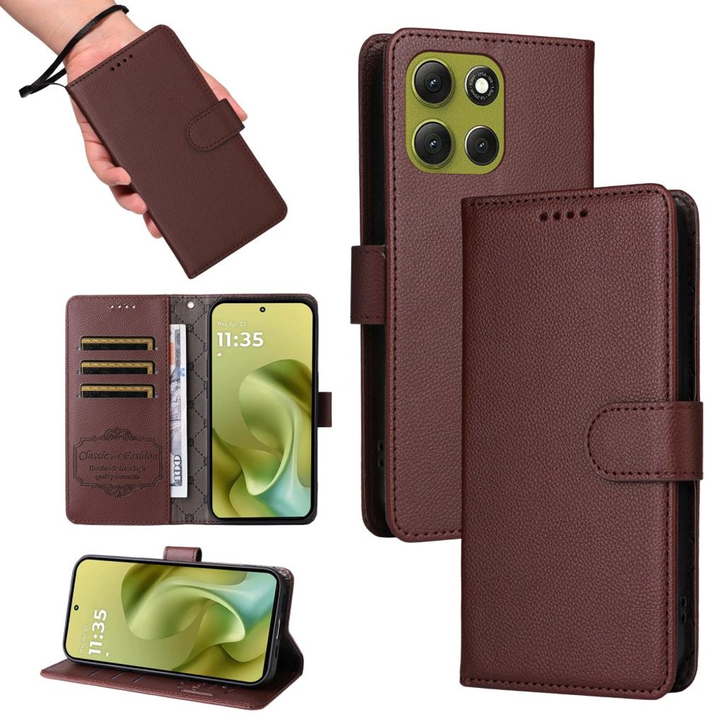 Motorola Moto G86 Power 5G / G86 5G Wallet Cover RFID Blocking – Brown
